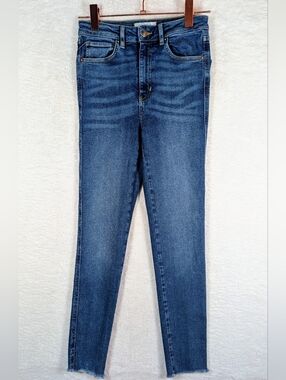 268-Free People Women's High-Rise Skinny Jeans in Medium Blue Very Stretch